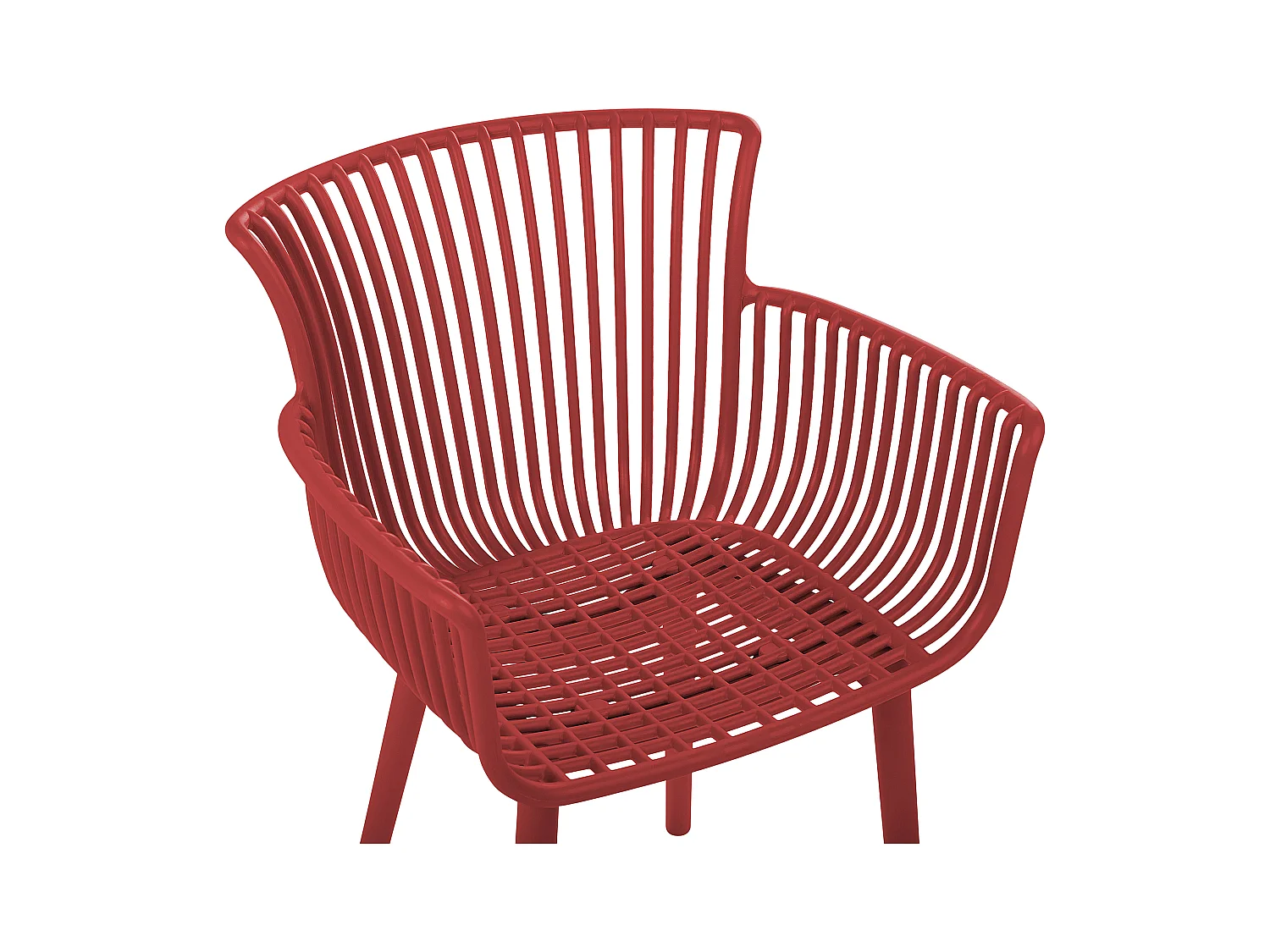 Lot de 4 chaises de jardin PESARO Rouge