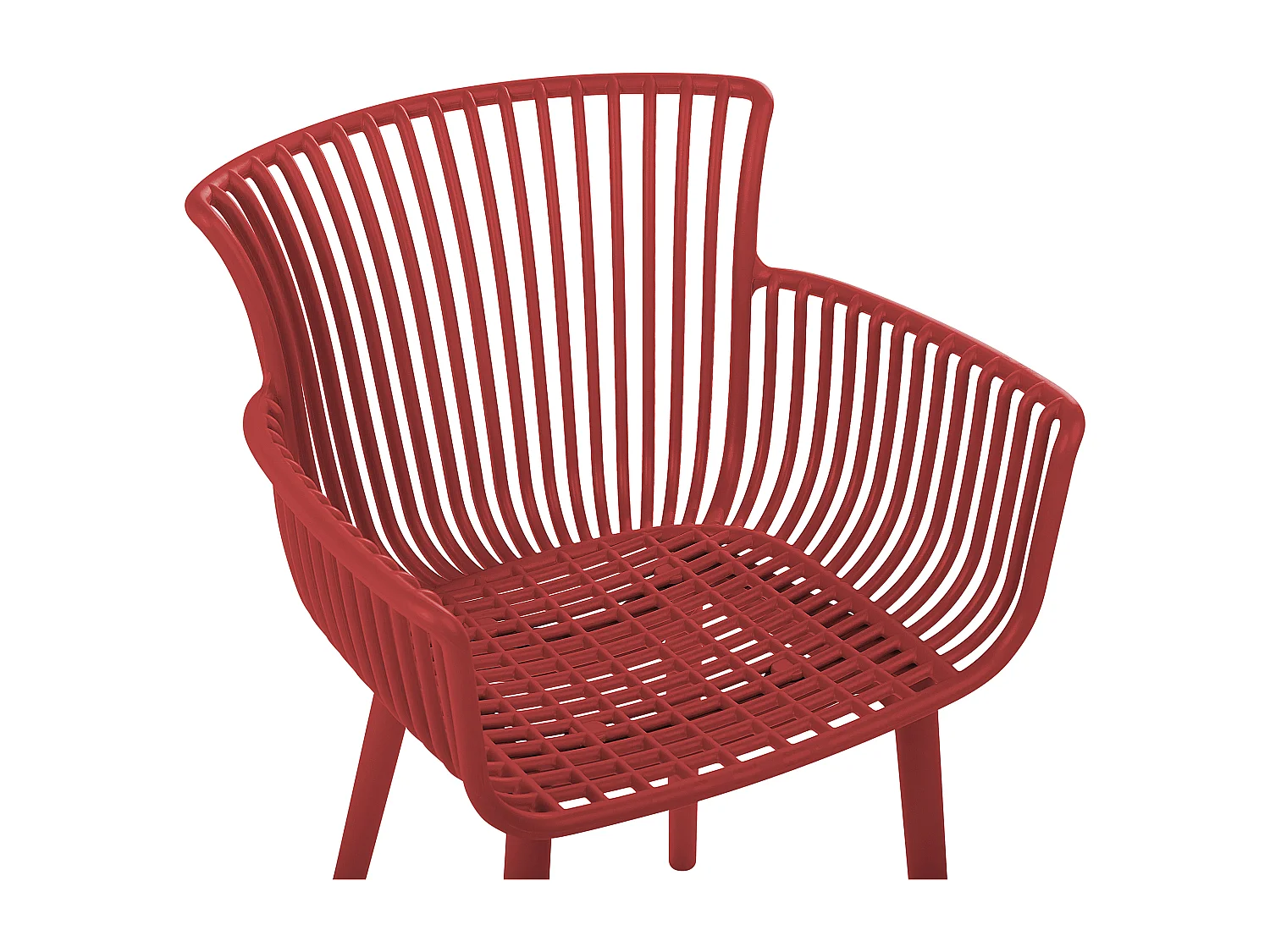 Lot de 4 chaises de jardin PESARO Rouge