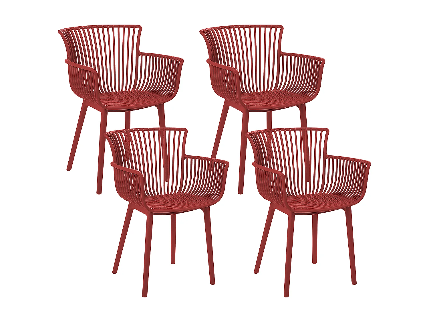 Set van 4 tuinstoelen PESARO Rood