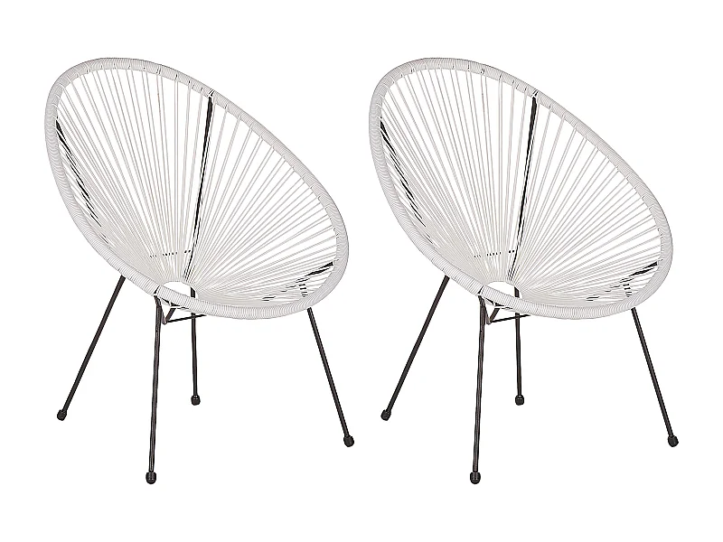 Lot de 2 chaises de jardin ACAPULCO II Blanc