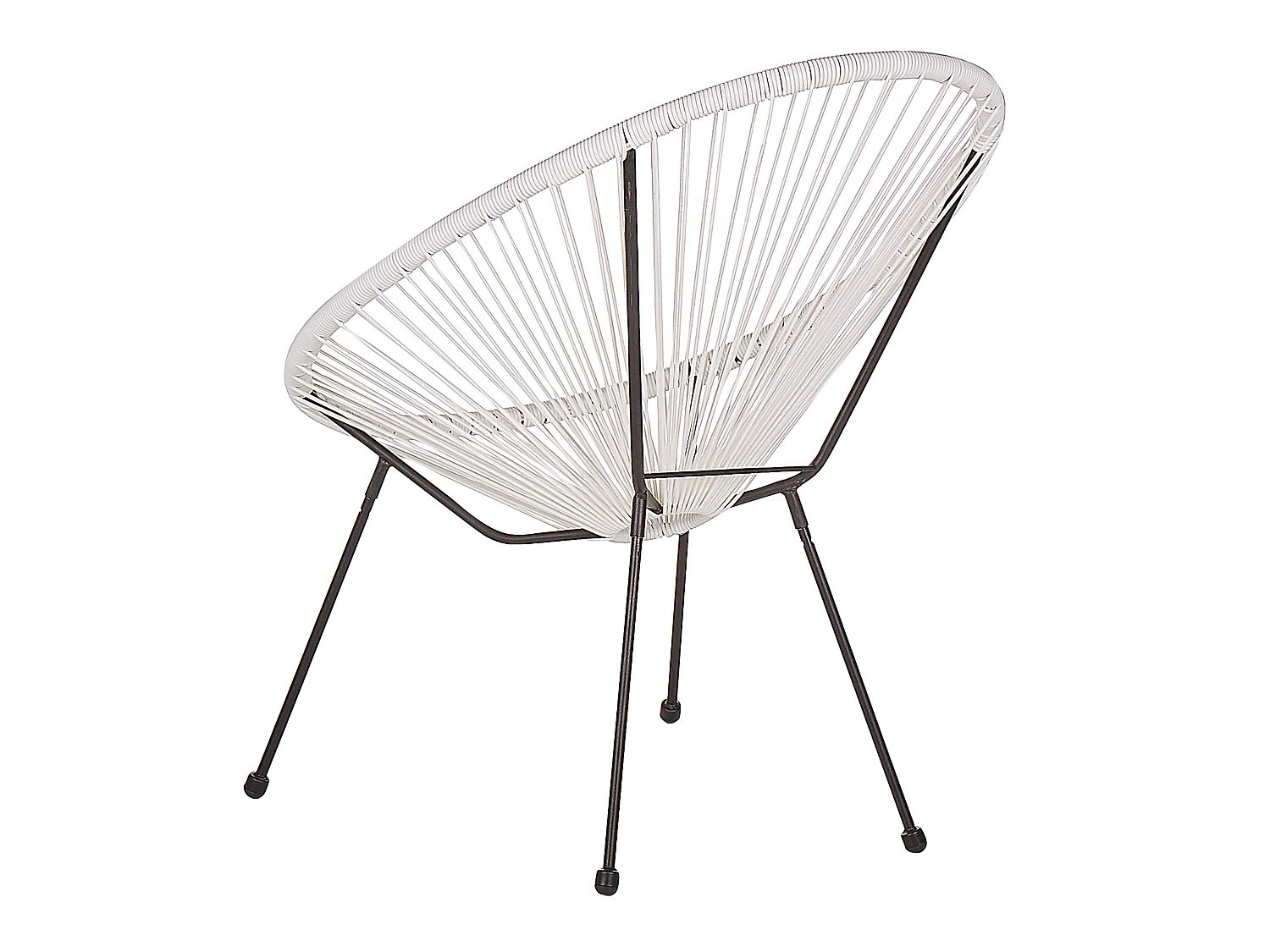 Lustiges Balkonset 2 Stühle Spaghetti-Optik Rattan weiß Acapulco II