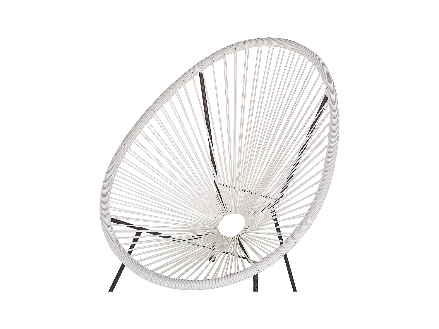 Lustiges Balkonset 2 Stühle Spaghetti-Optik Rattan weiß Acapulco II