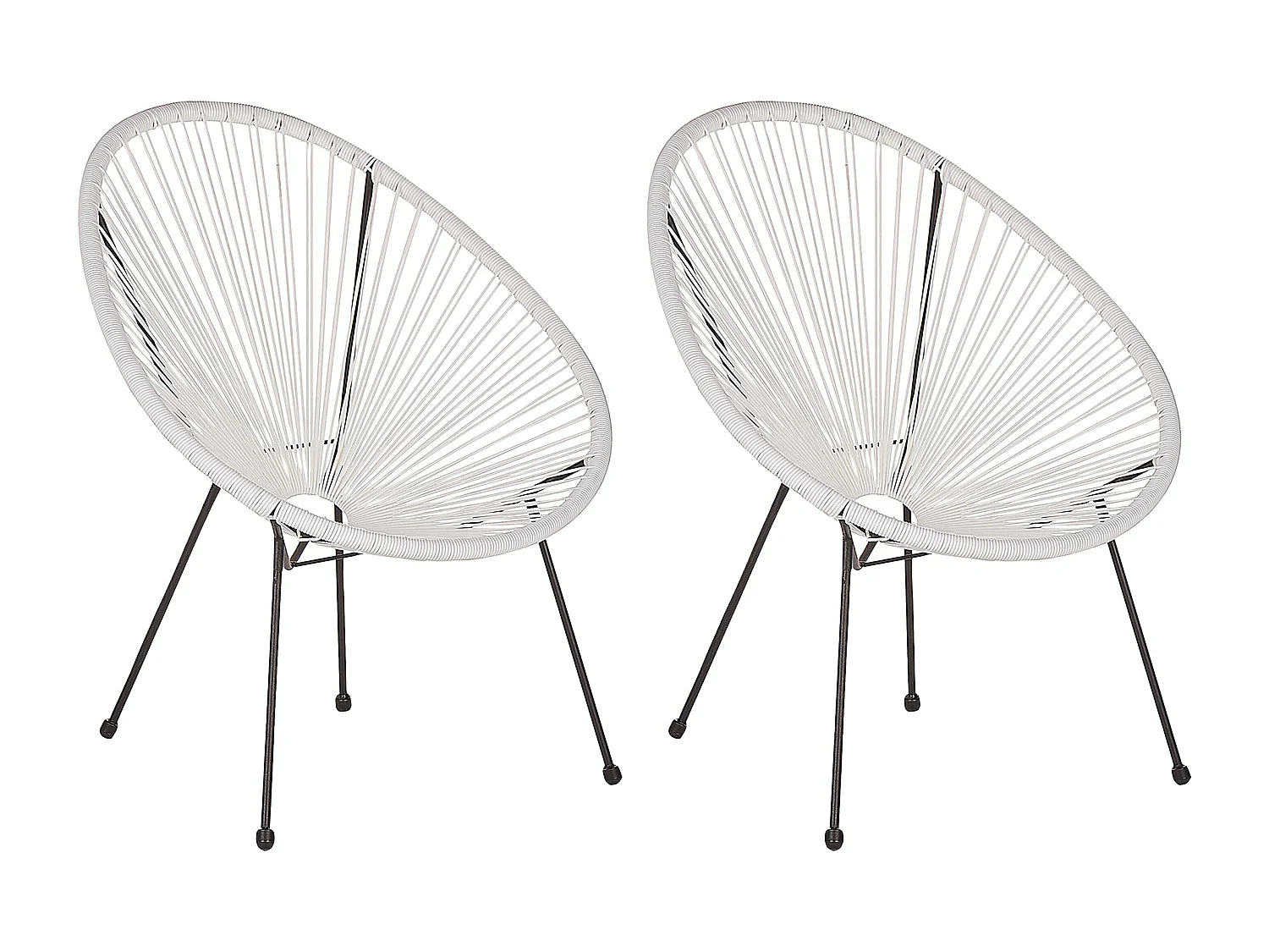 Lot de 2 chaises de jardin ACAPULCO II Blanc