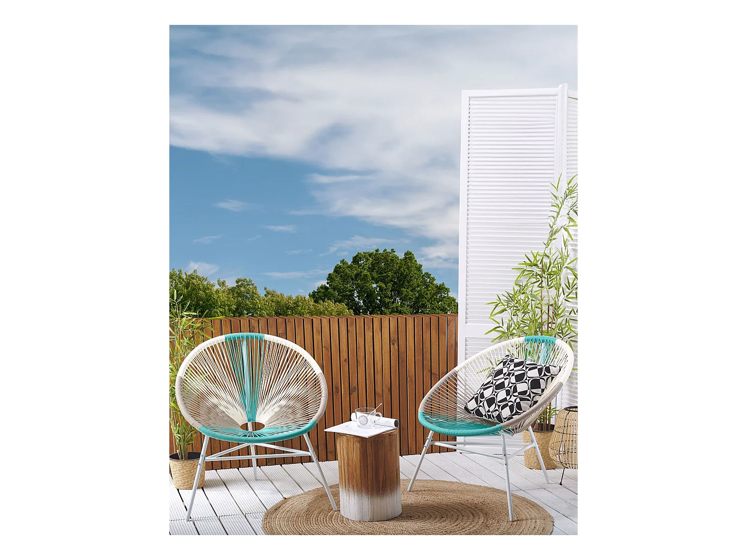 Set di 2 sedie da giardino ACAPULCO Bianco