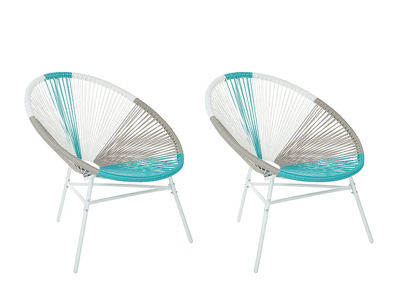 Lot de 2 chaises de jardin ACAPULCO Blanc
