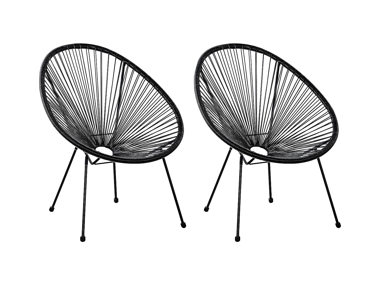 Lot de 2 chaises de jardin ACAPULCO II Noir