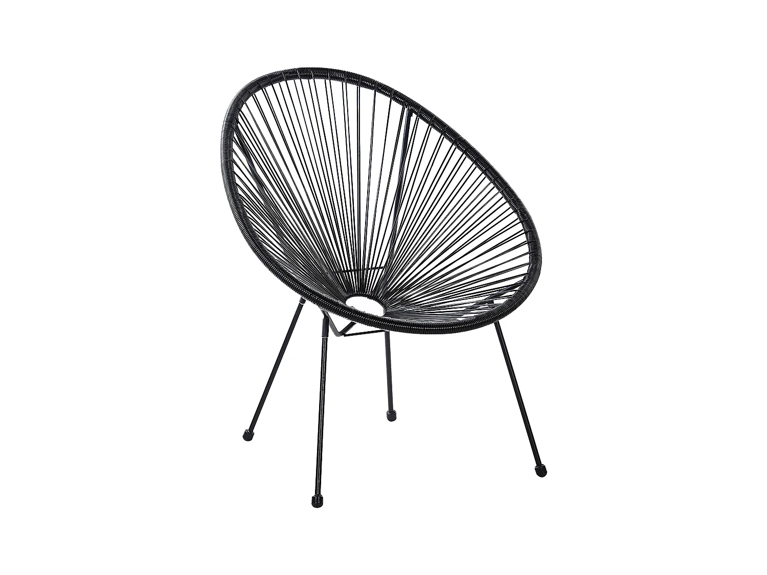 Gartenstuhl 2er Set ACAPULCO II Polyrattan Schwarz