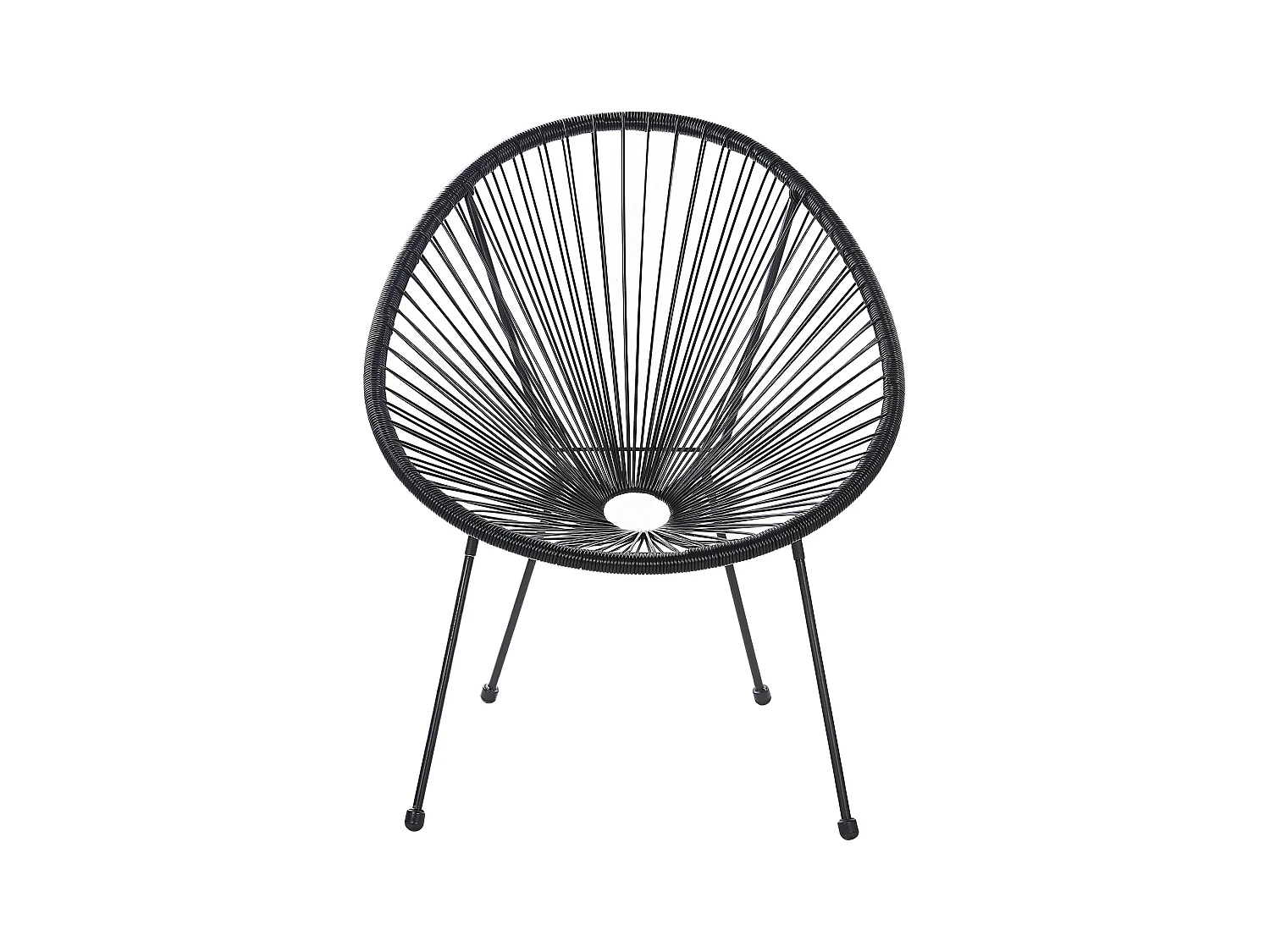 Gartenstuhl 2er Set ACAPULCO II Polyrattan Schwarz