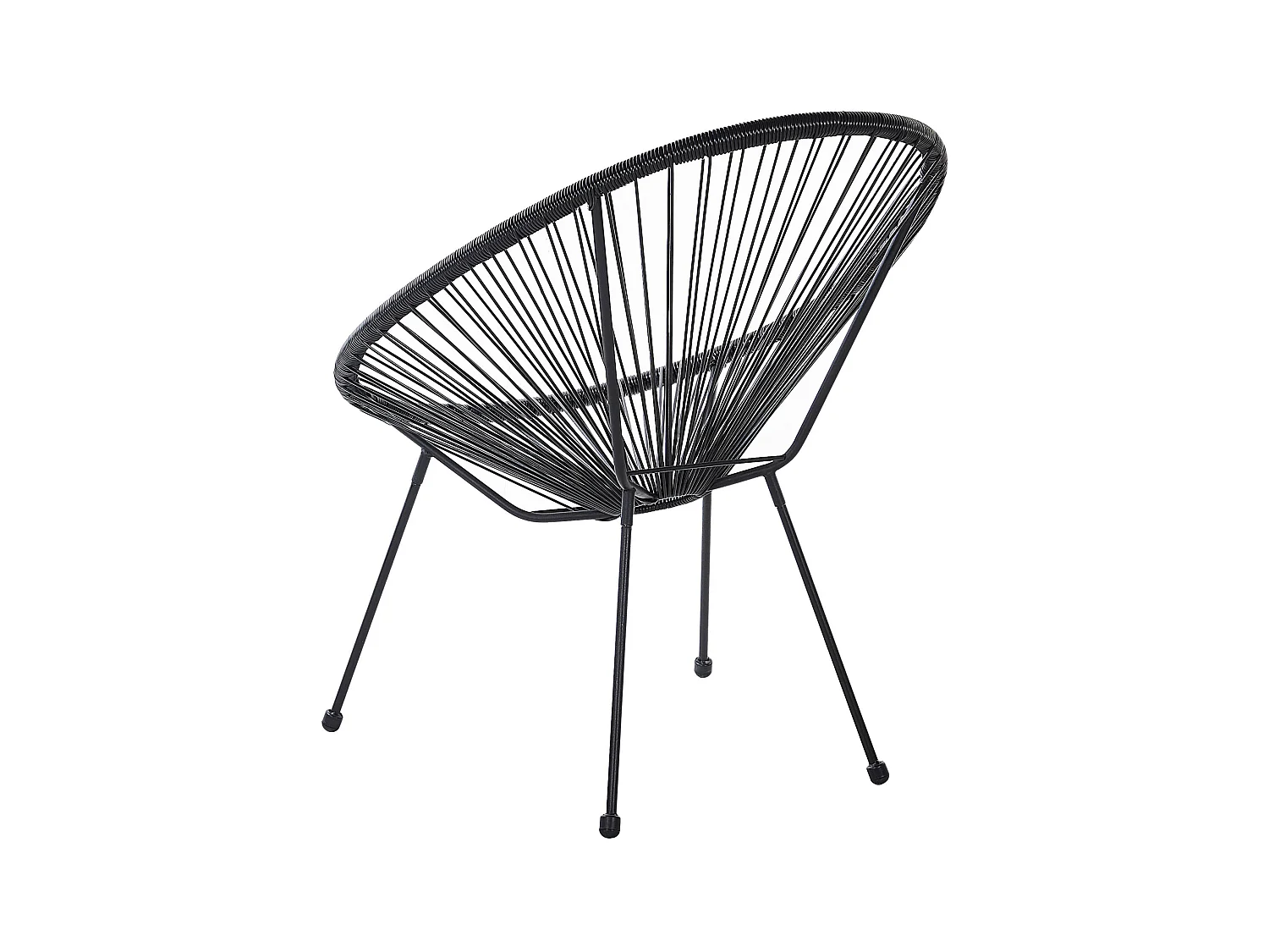 Gartenstuhl 2er Set ACAPULCO II Polyrattan Schwarz