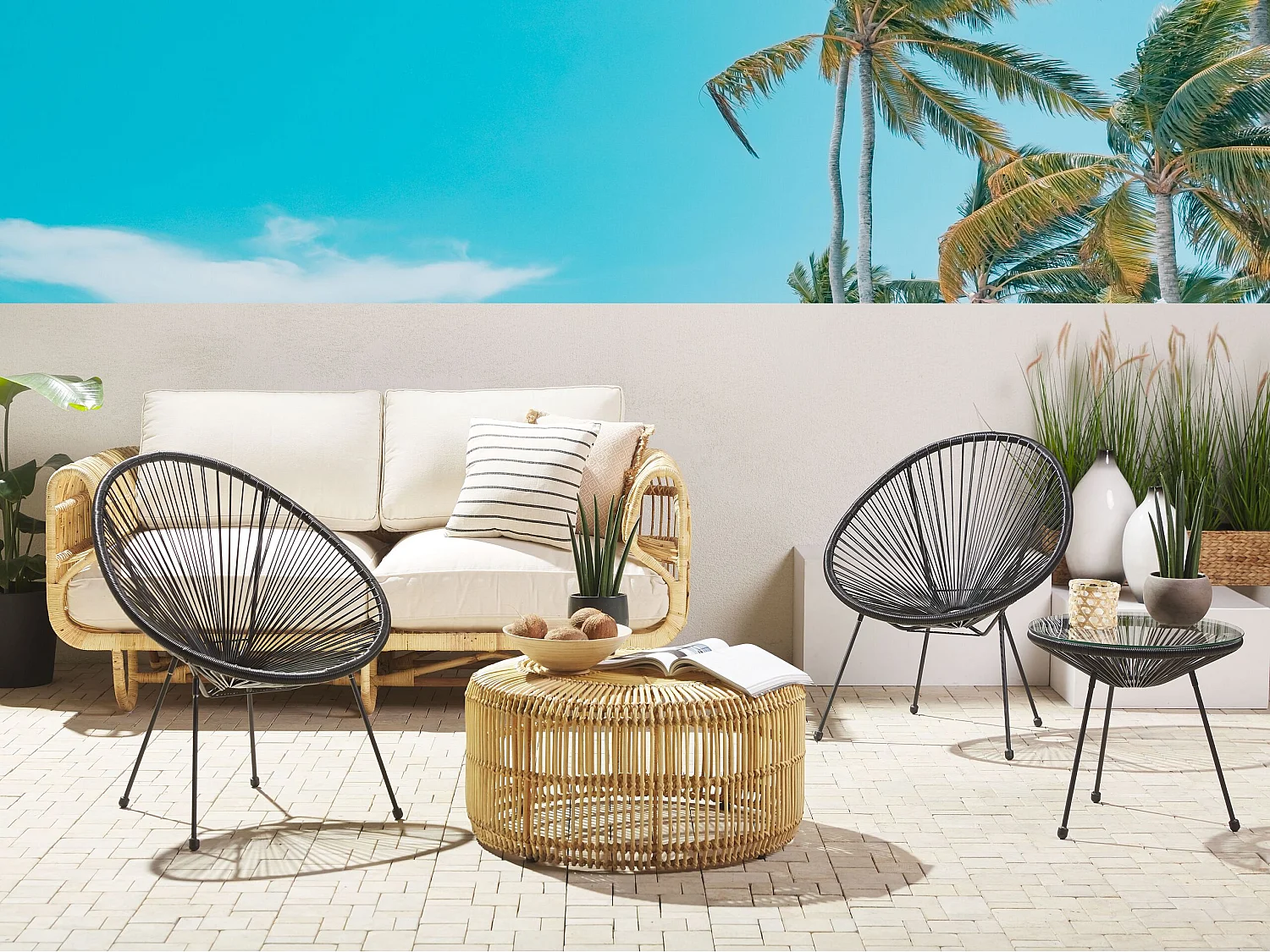 Lot de 2 chaises de jardin ACAPULCO II Noir