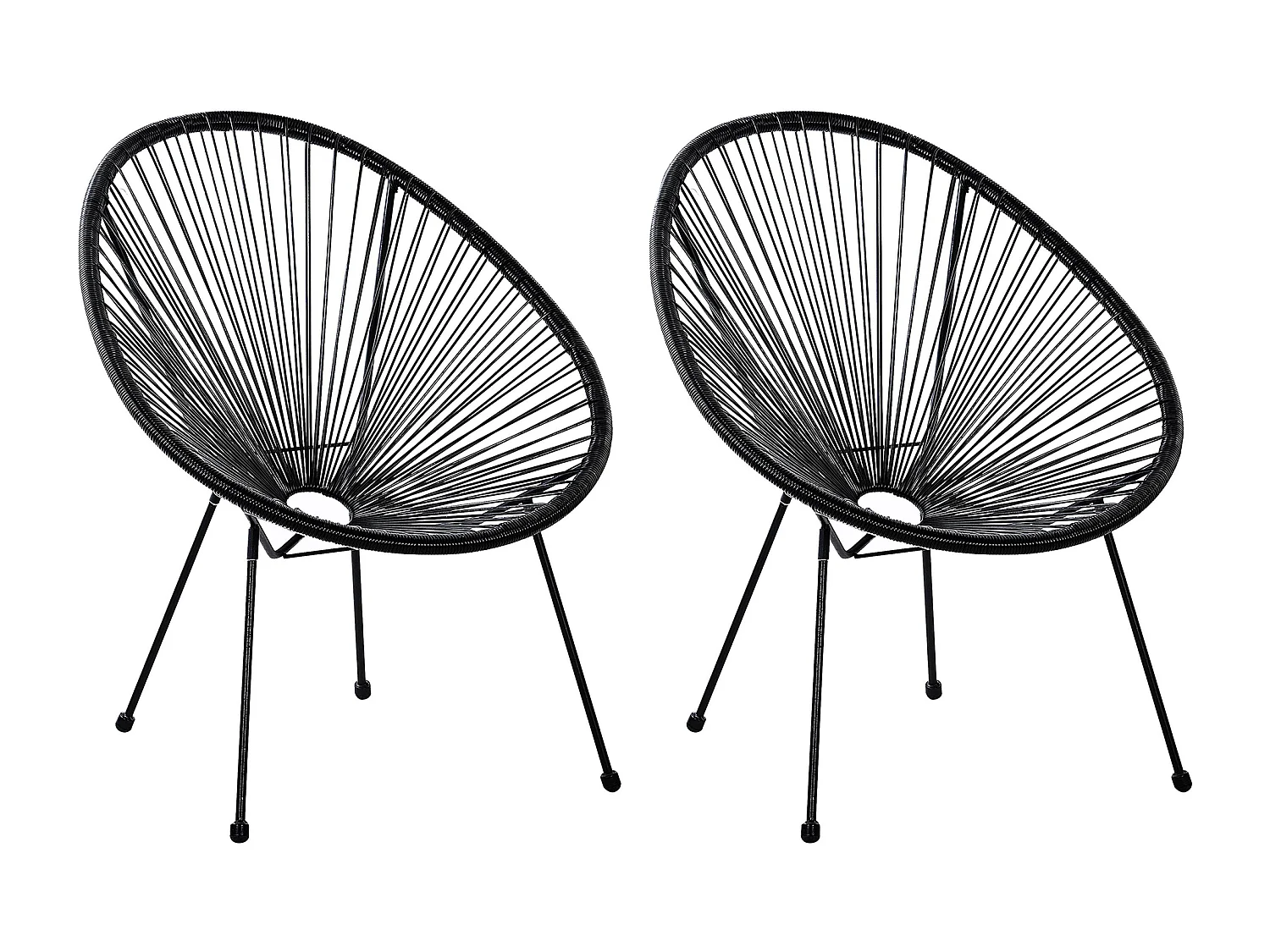 Lot de 2 chaises de jardin ACAPULCO II Noir