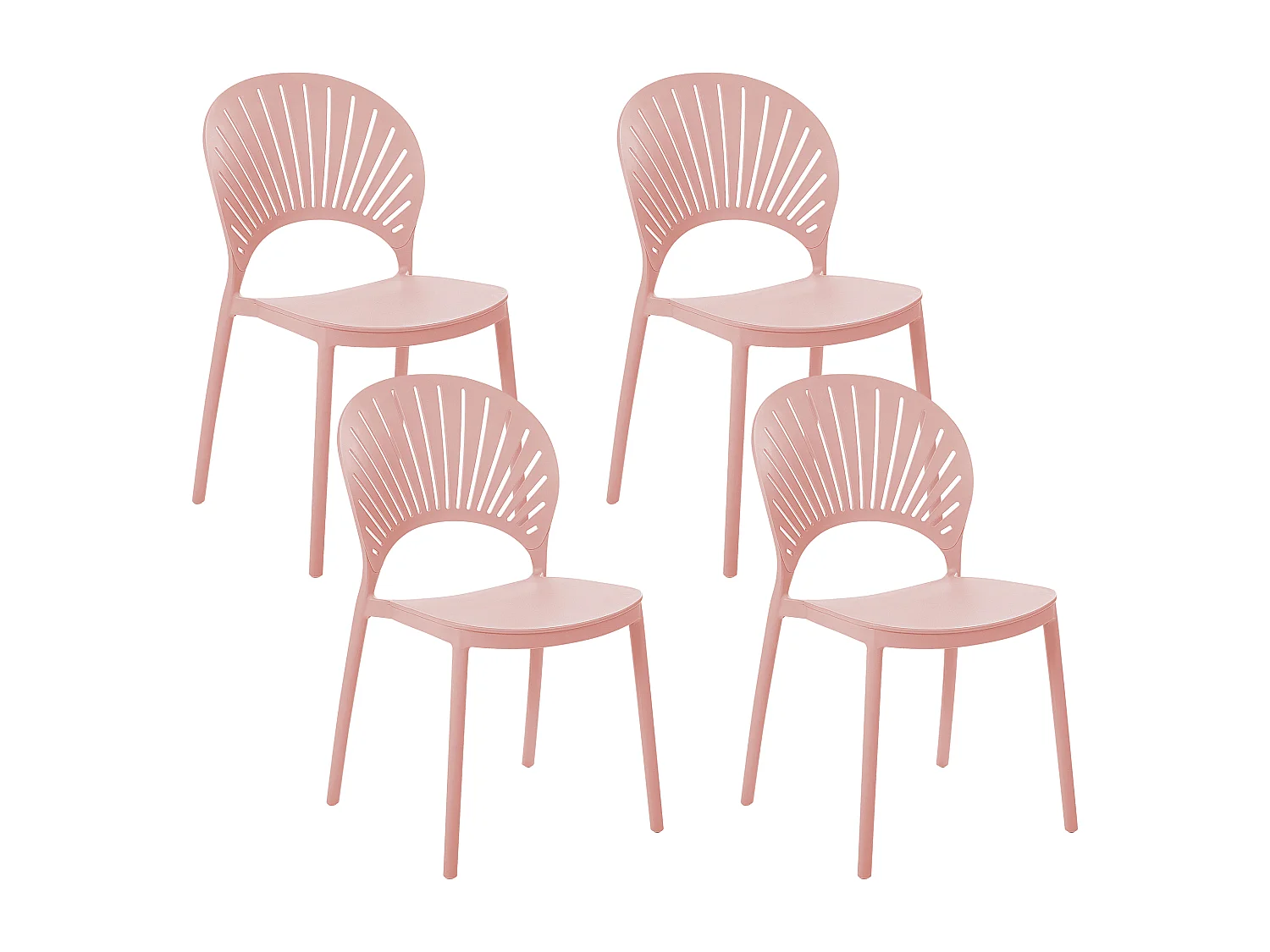 Lot de 4 chaises de jardin OSTIA Rose pastel