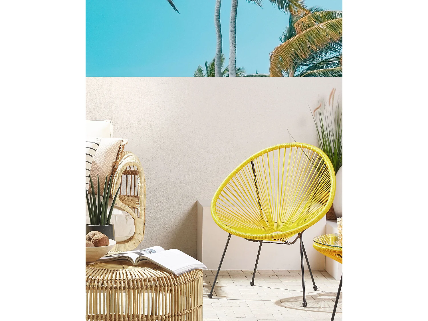 Silla de jardín ACAPULCO II Amarillo