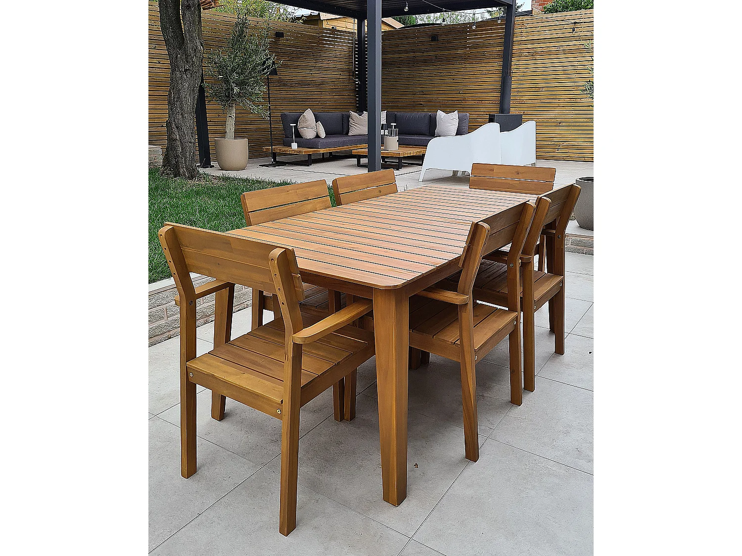 Set di 6 sedie da giardino FORNELLI Legno d'acacia Marrone