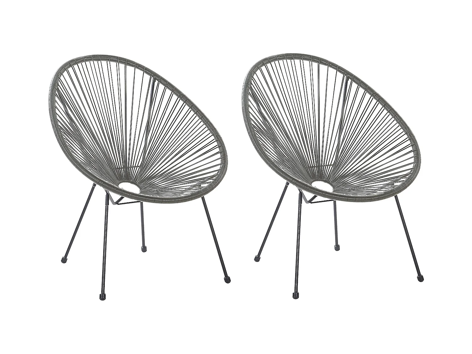 Lot de 2 chaises de jardin ACAPULCO II Gris foncé