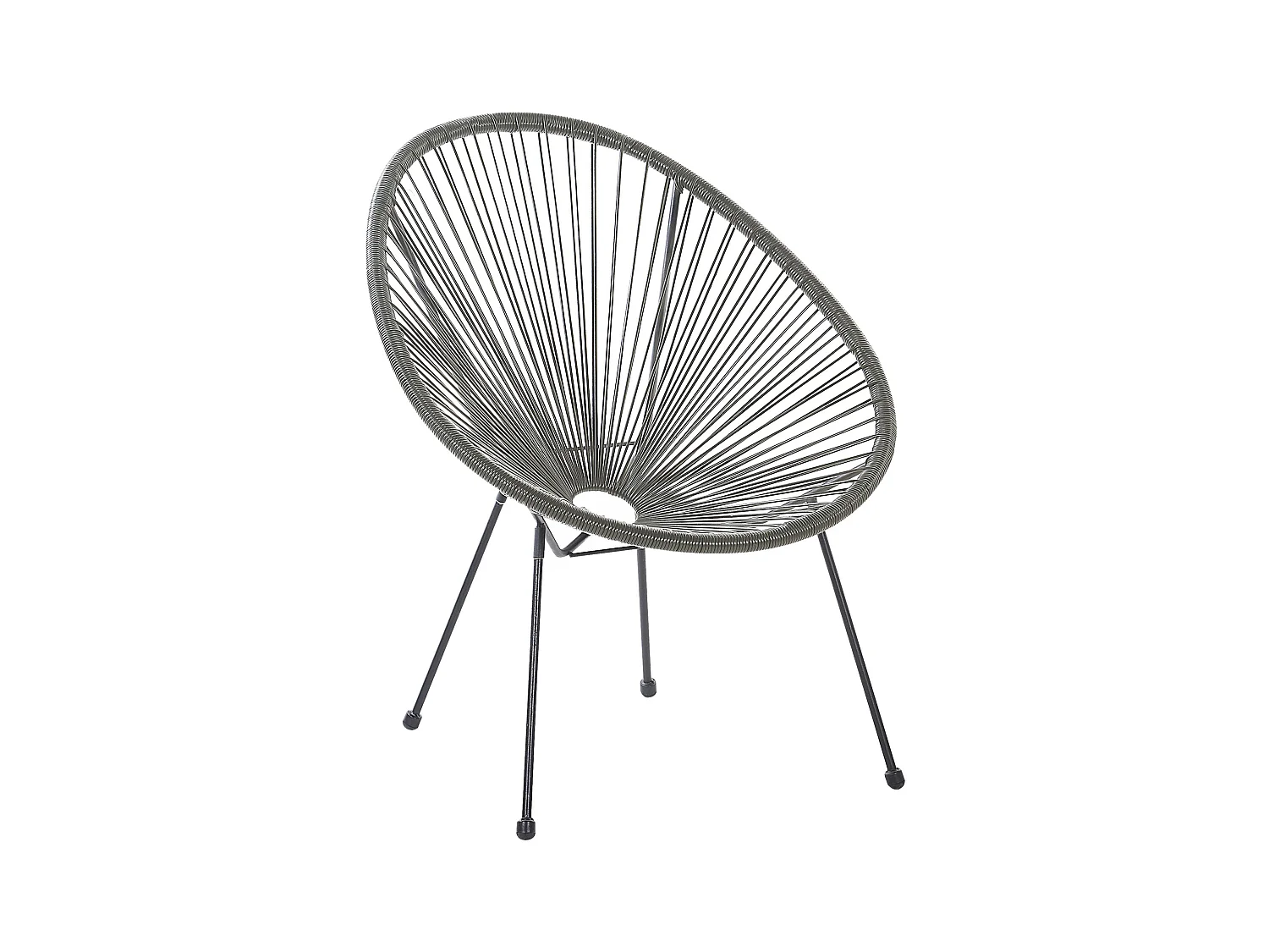 Lustiges Balkonset 2 Stühle Spaghetti-Optik Rattan dunkelgrau Acapulco