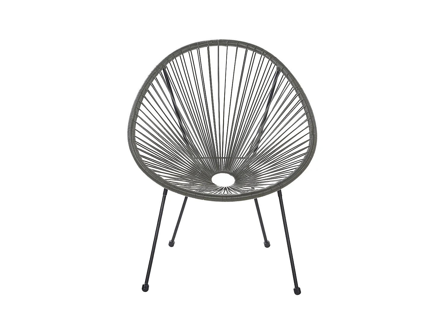 Lustiges Balkonset 2 Stühle Spaghetti-Optik Rattan dunkelgrau Acapulco