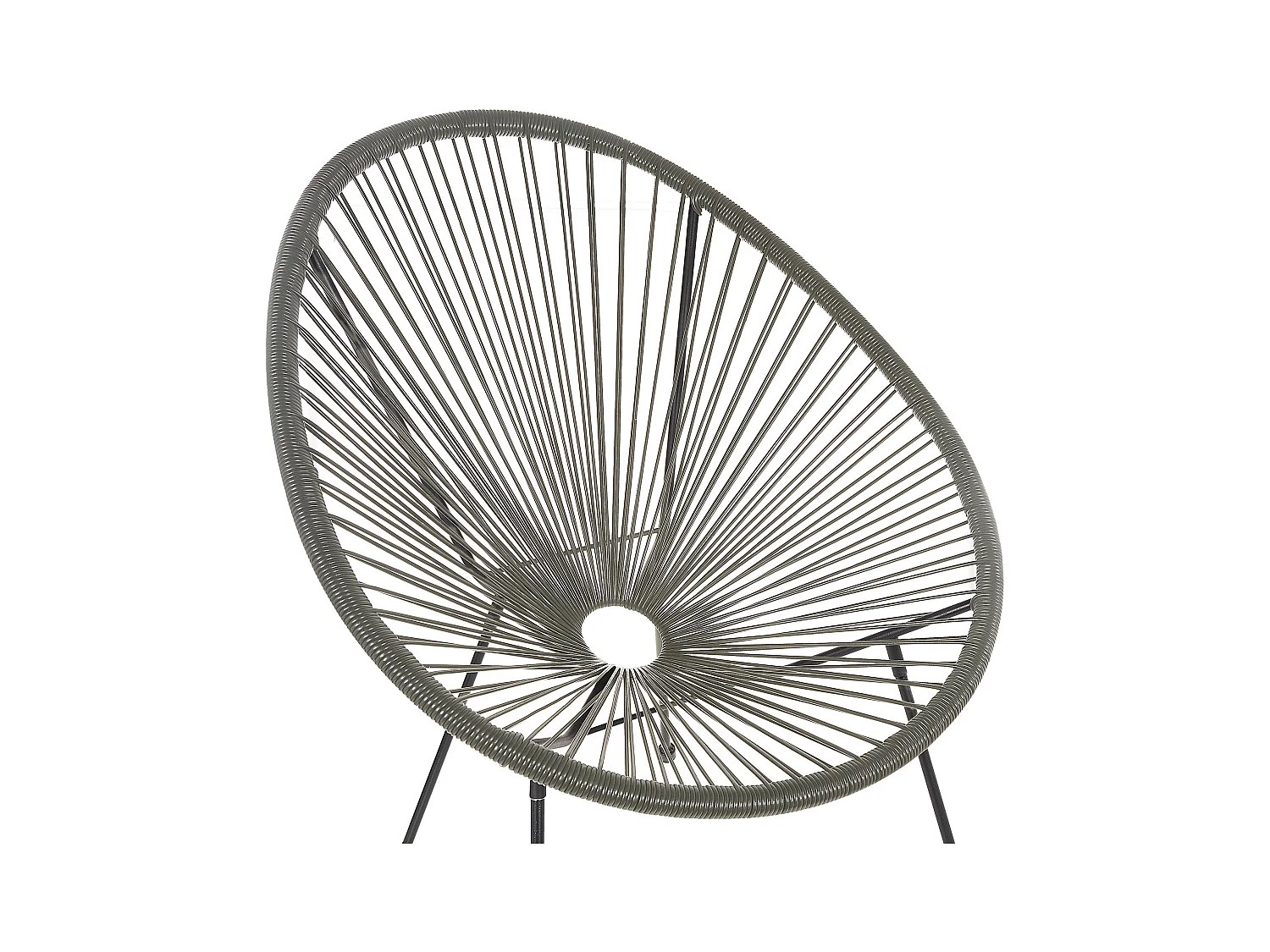 Lustiges Balkonset 2 Stühle Spaghetti-Optik Rattan dunkelgrau Acapulco