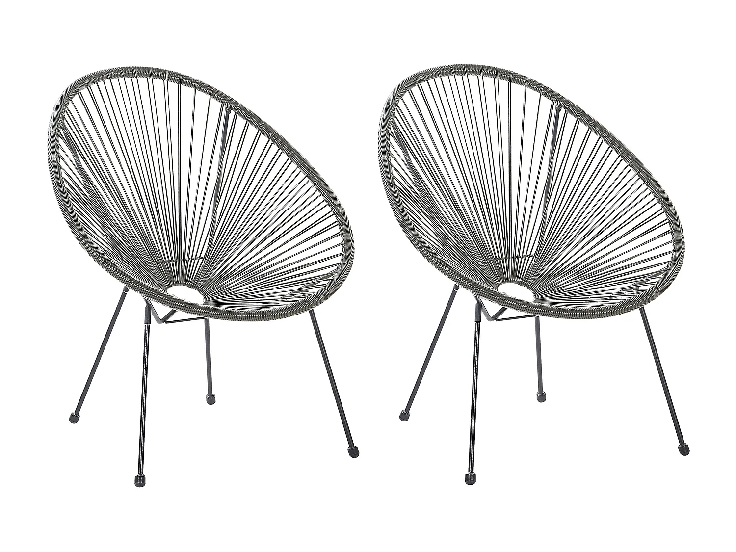 Lot de 2 chaises de jardin ACAPULCO II Gris foncé