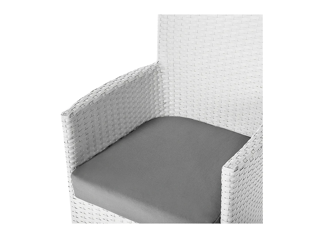 Zestaw 2 krzeseł ogrodowych z poduszkami ITALY Technorattan Biały