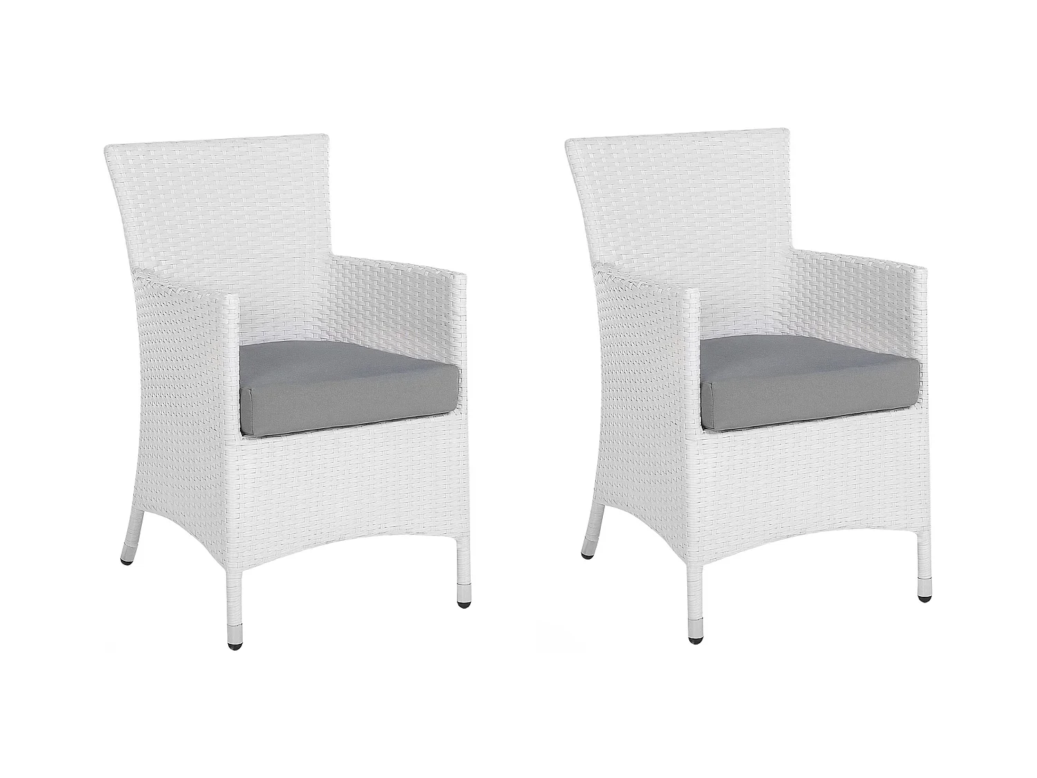 Lot de 2 chaises de jardin avec coussins ITALY Blanc