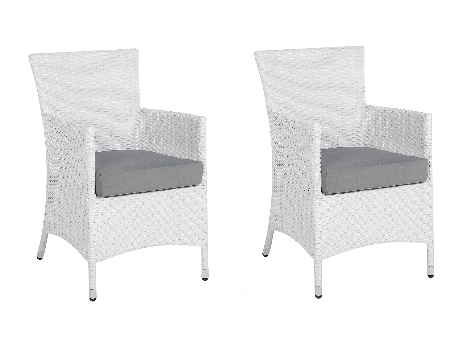 Lot de 2 chaises de jardin avec coussins ITALY Blanc