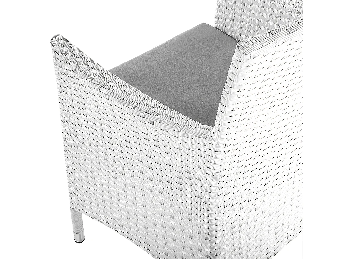 Lot de 2 chaises de jardin avec coussins ITALY Blanc