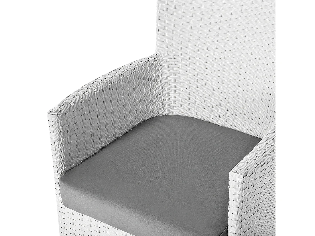 Lot de 2 chaises de jardin avec coussins ITALY Blanc