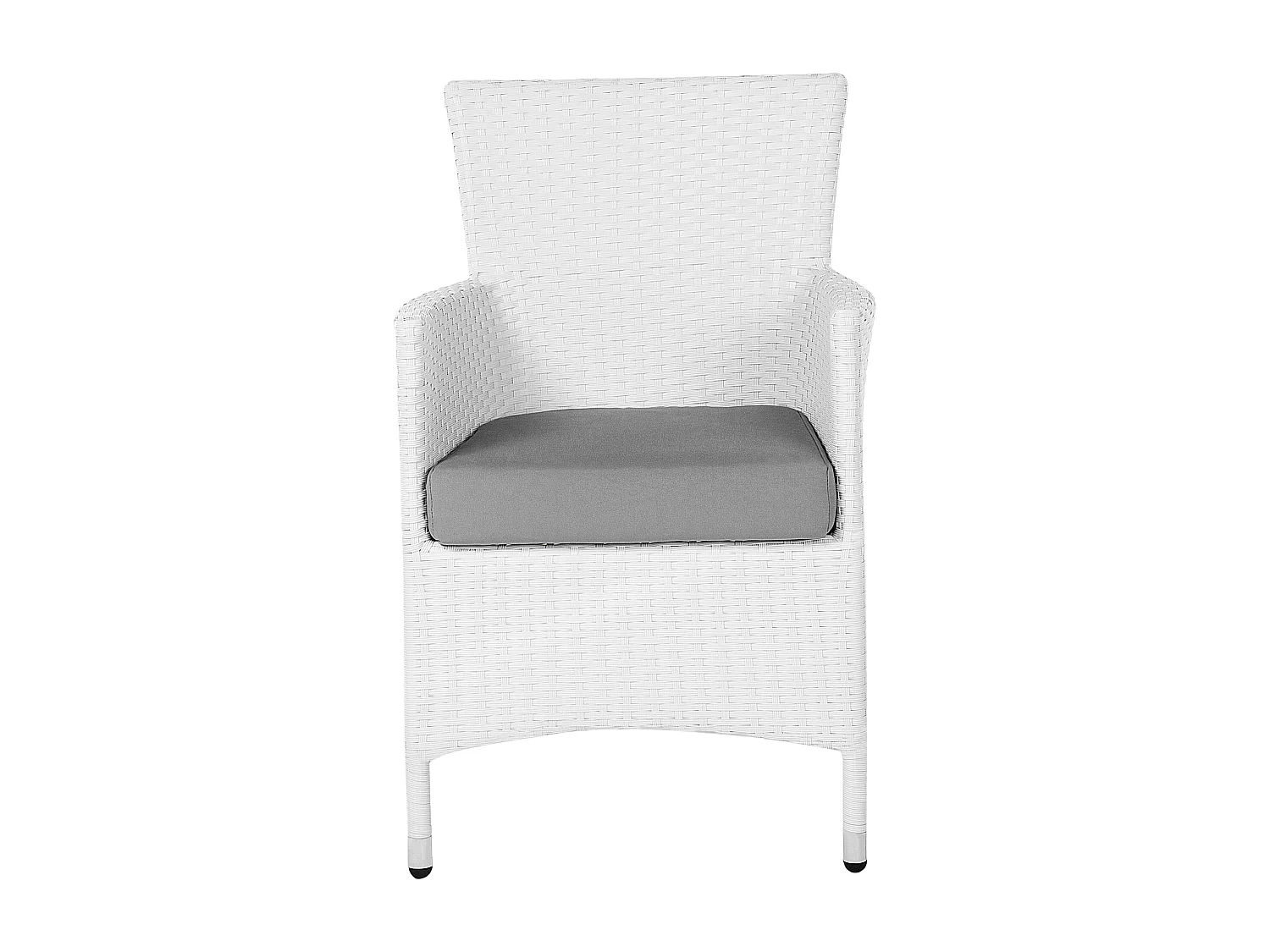 Set mit 2 Stühlen und Sitzkissen ITALY Polyrattan Weiss