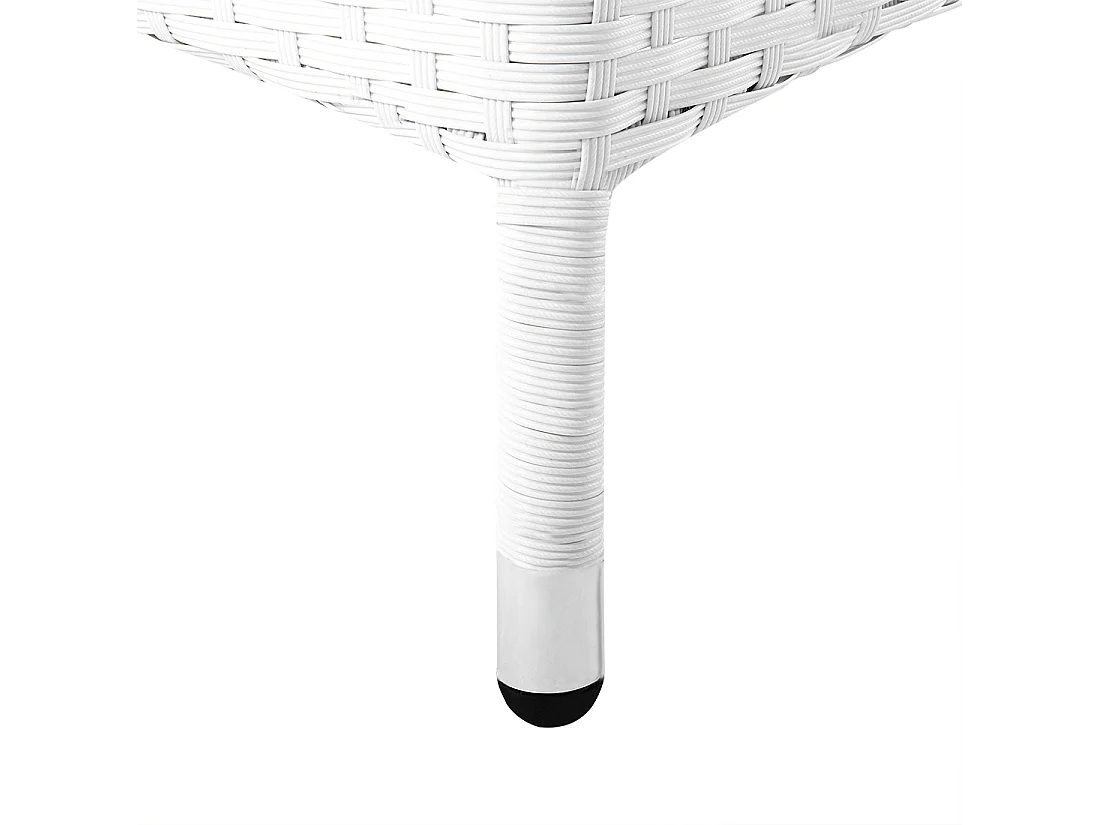 Set mit 2 Stühlen und Sitzkissen ITALY Polyrattan Weiss