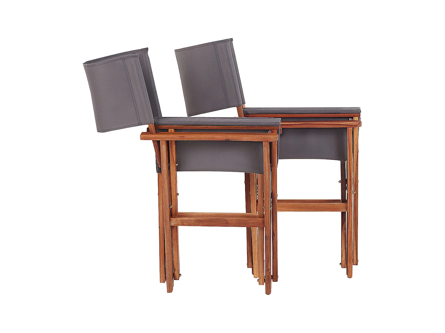 Conjunto de 2 sillas de jardín CINE Madera de acacia Gris