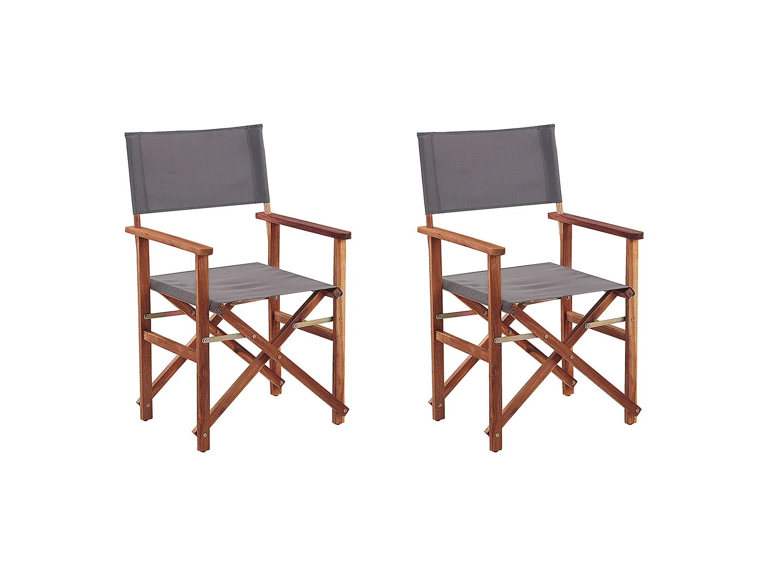 Lot de 2 chaises de jardin CINE Acacia Gris
