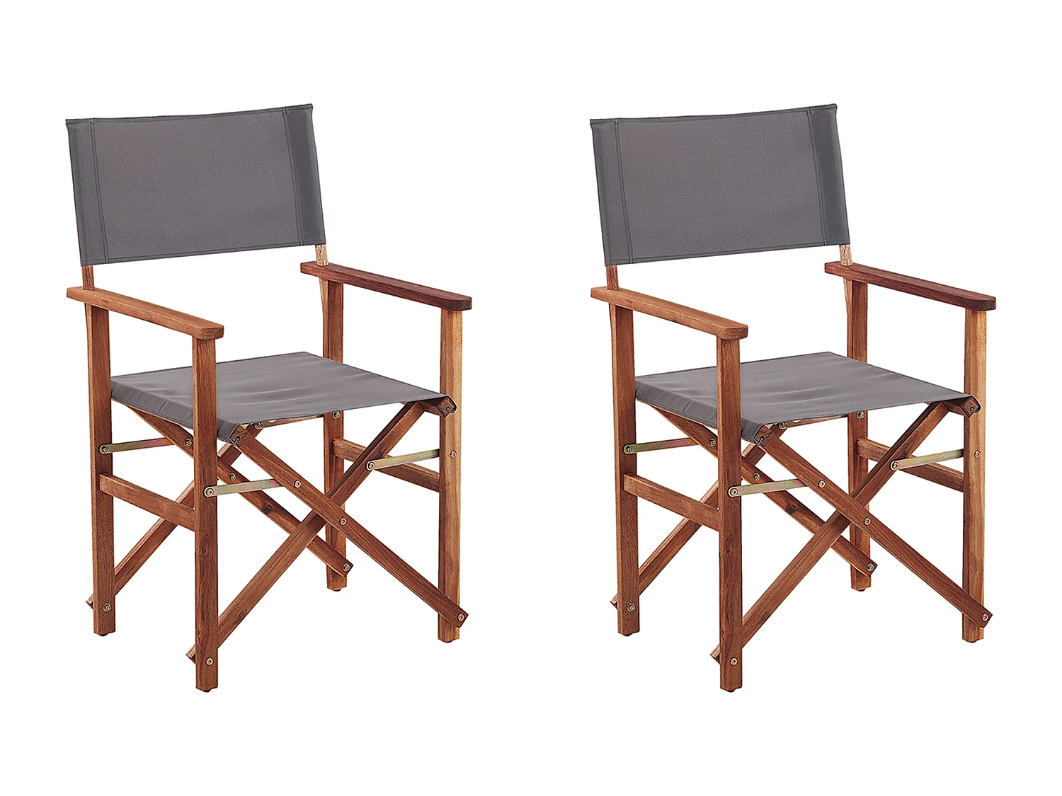 Lot de 2 chaises de jardin CINE Acacia Gris