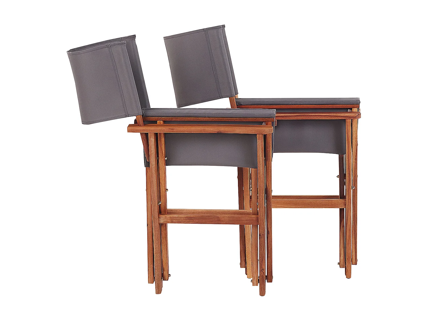 Lot de 2 chaises de jardin CINE Acacia Gris