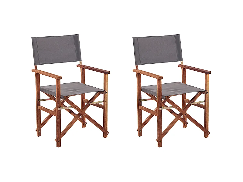 Set van 2 tuinstoelen CINE Acaciahout Grijs