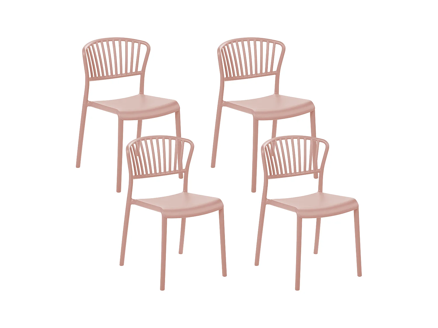 Gartenstuhl 4er Set GELA Pastellrosa