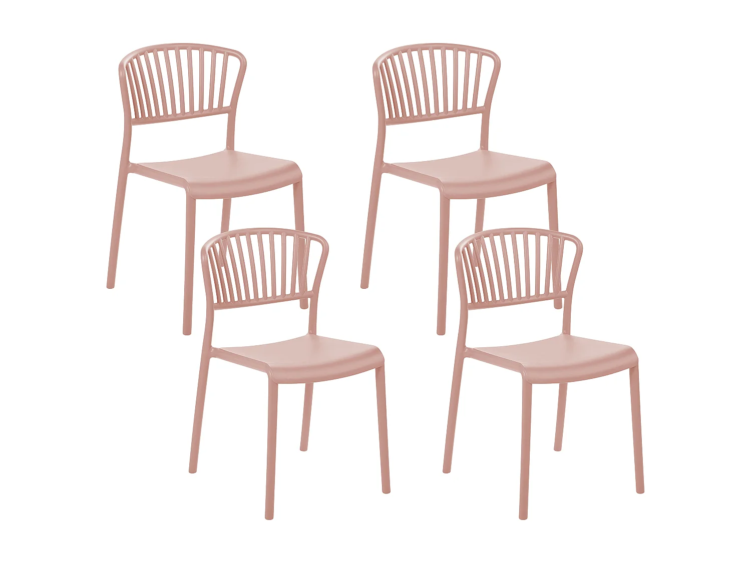 Lot de 4 chaises de jardin GELA Rose pastel