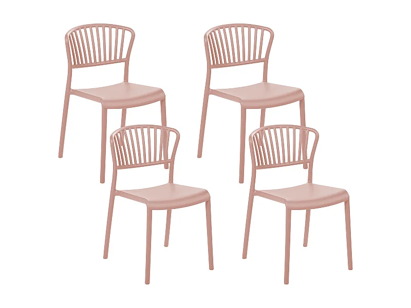 Lot de 4 chaises de jardin GELA Rose pastel