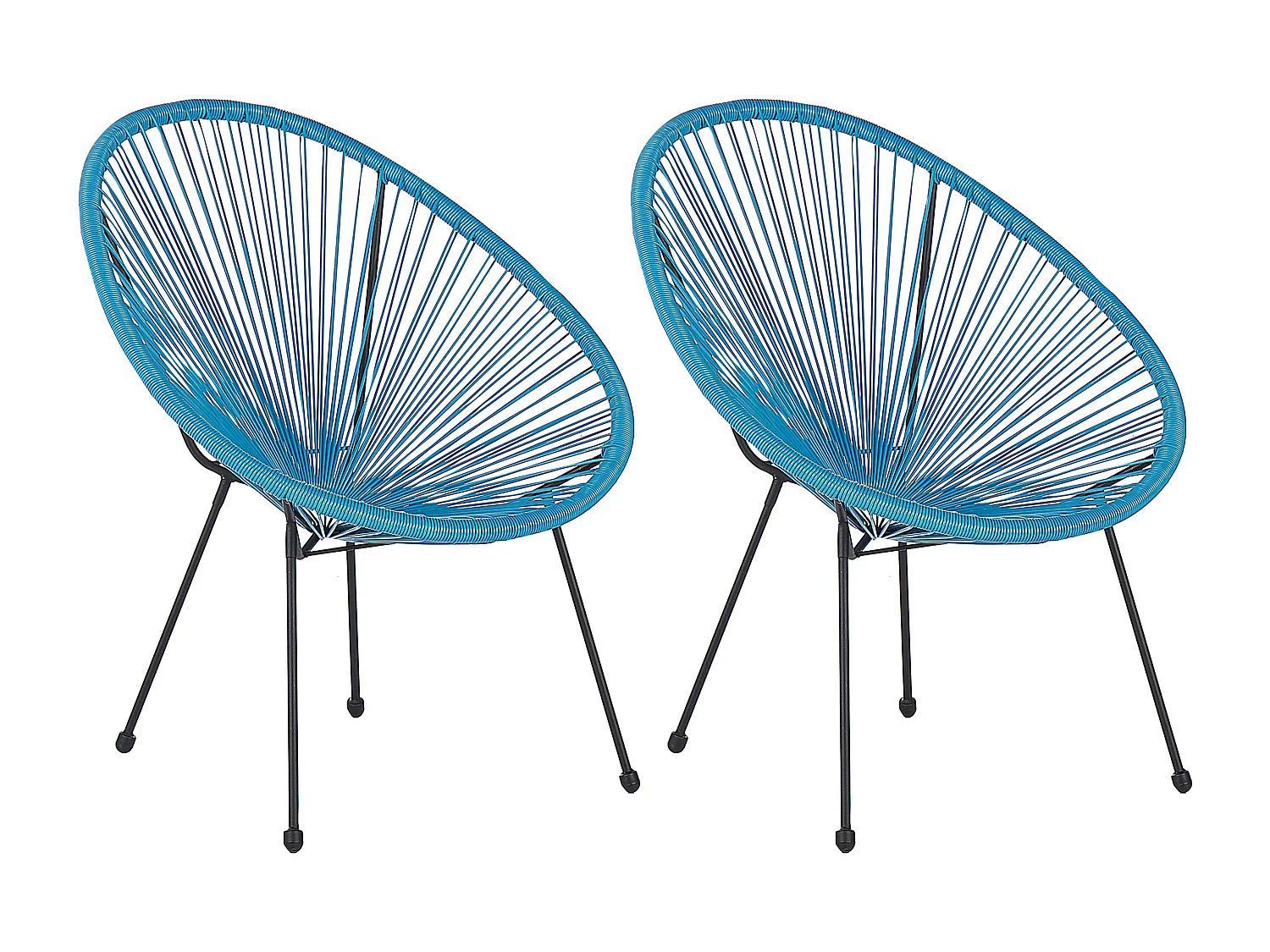 Gartenstuhl 2er Set ACAPULCO II Polyrattan Blau