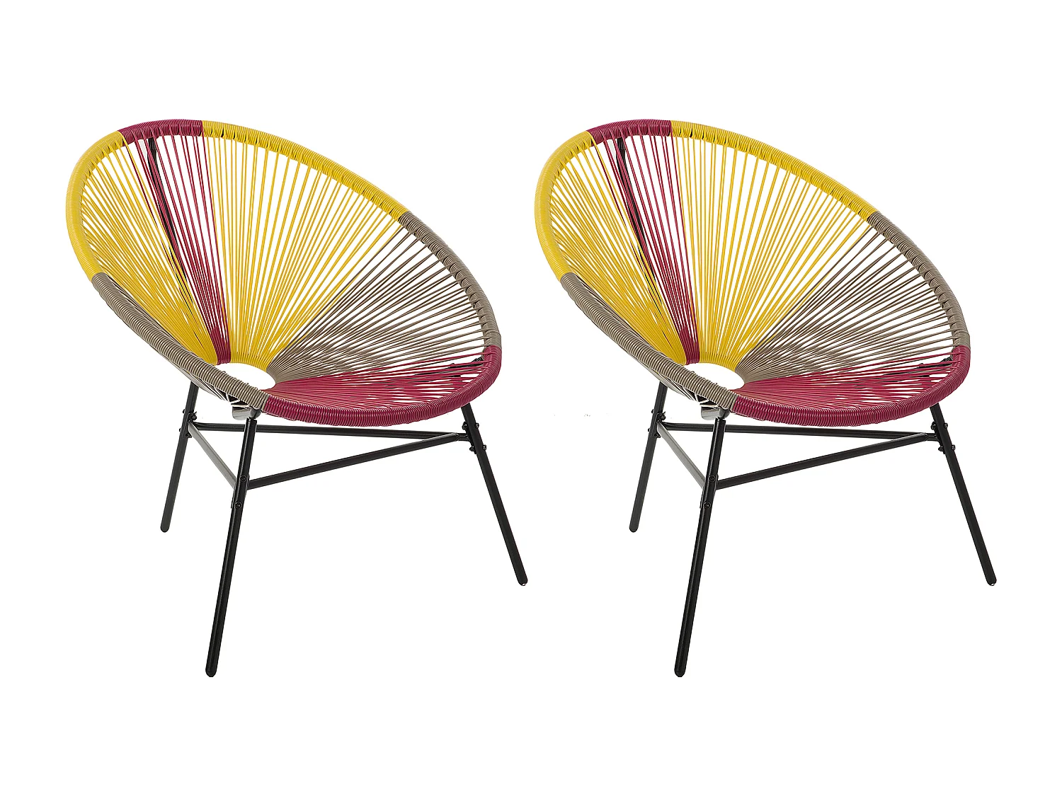 Lot de 2 chaises de jardin ACAPULCO Jaune