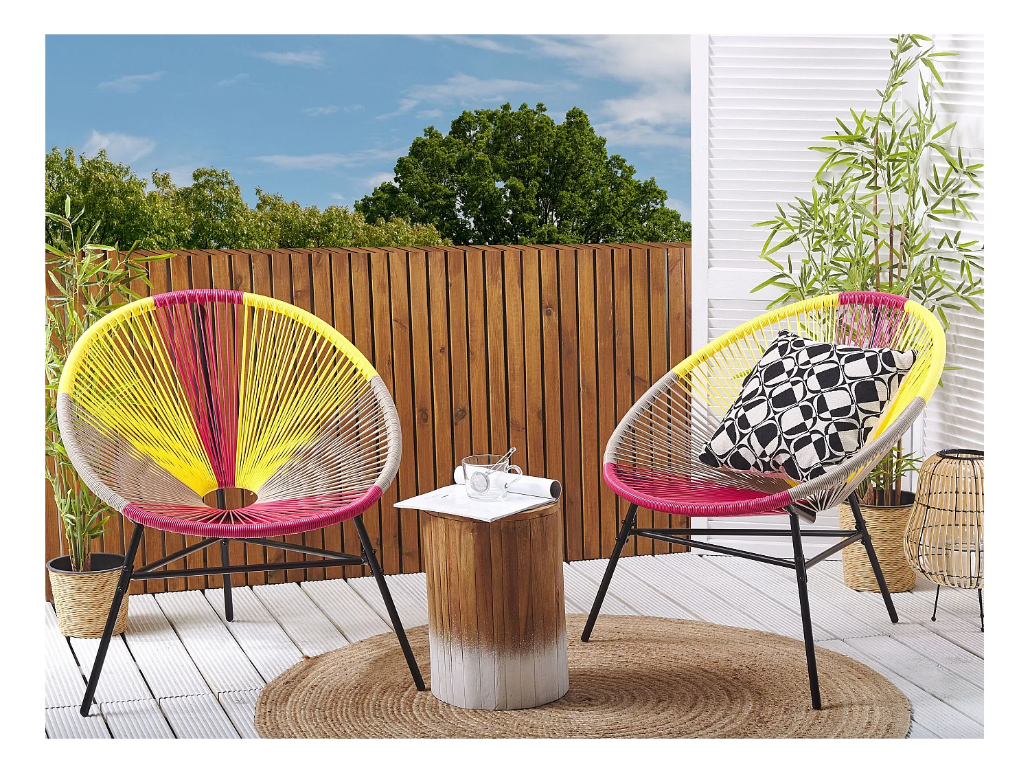 Lot de 2 chaises de jardin ACAPULCO Jaune