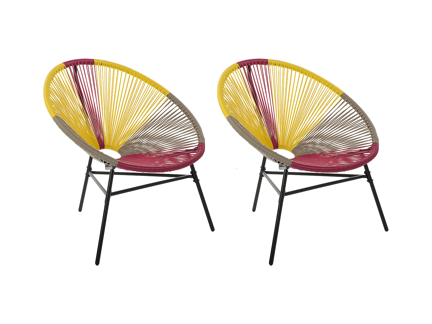 Lot de 2 chaises de jardin ACAPULCO Jaune
