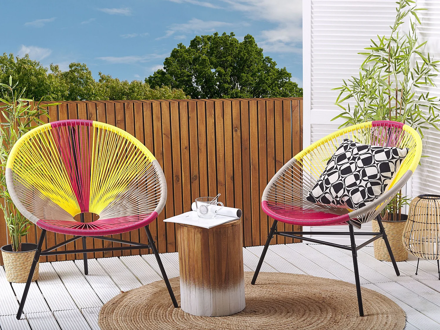 Lot de 2 chaises de jardin ACAPULCO Jaune