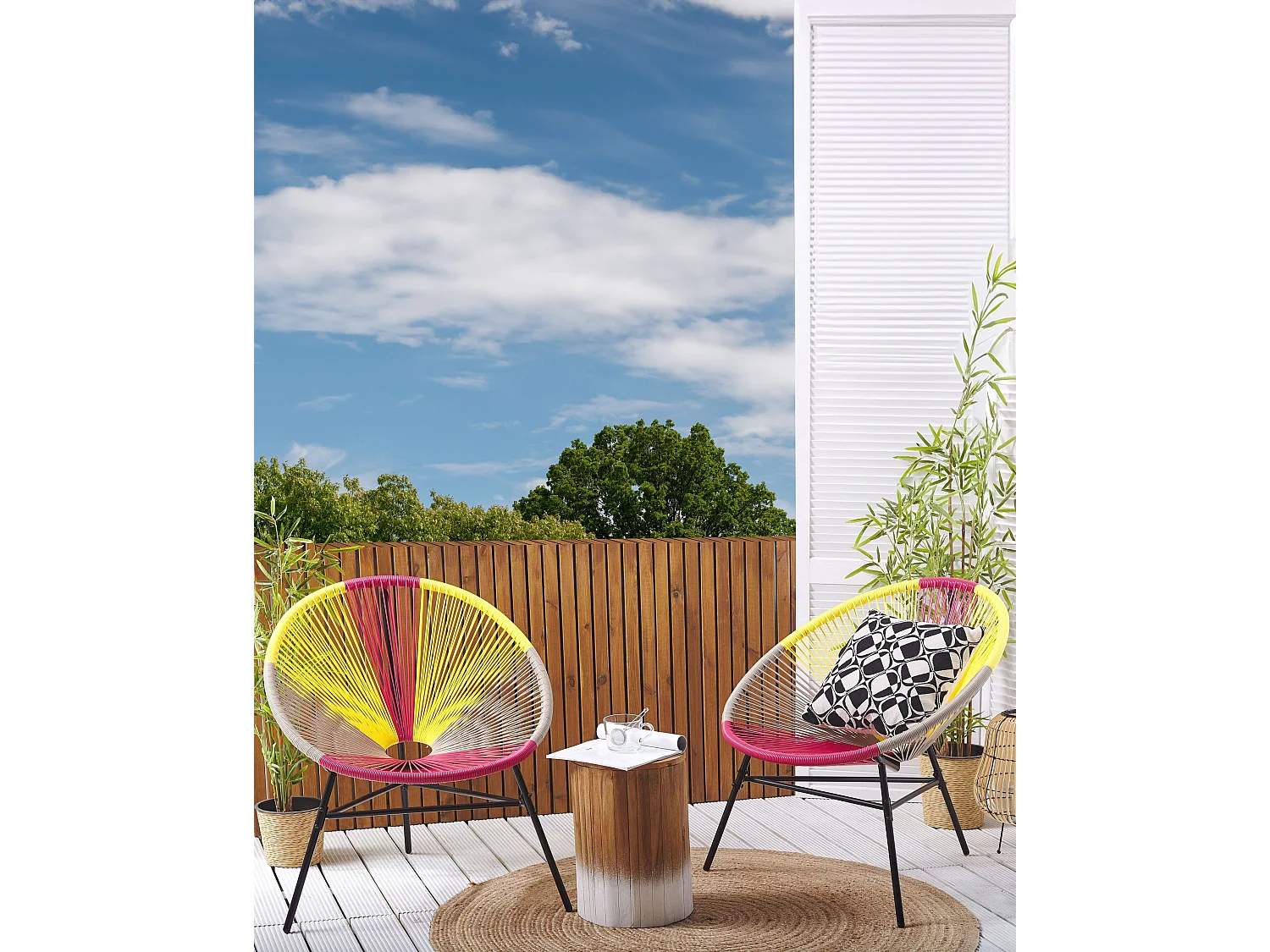 Lot de 2 chaises de jardin ACAPULCO Jaune