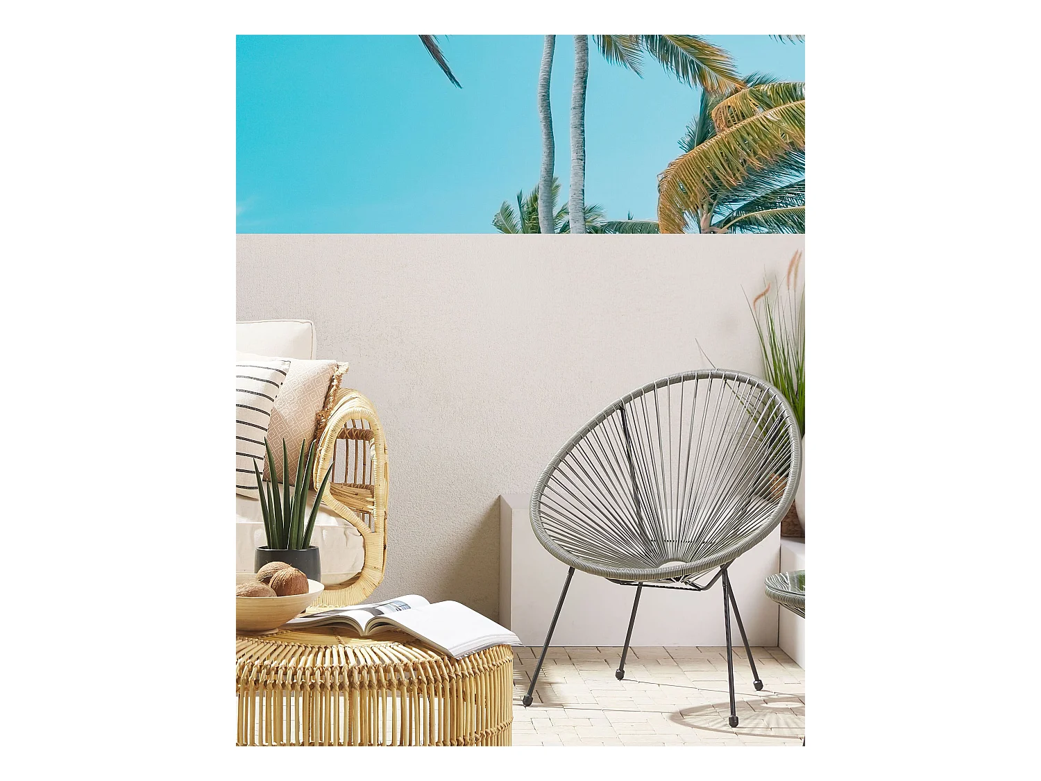 Silla de jardín ACAPULCO II Gris oscuro