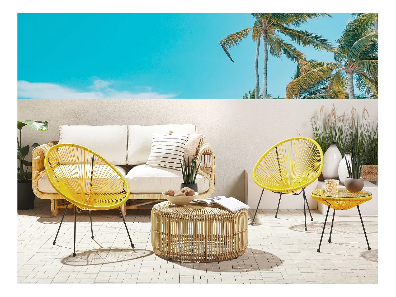 Set van 2 tuinstoelen ACAPULCO II Geel