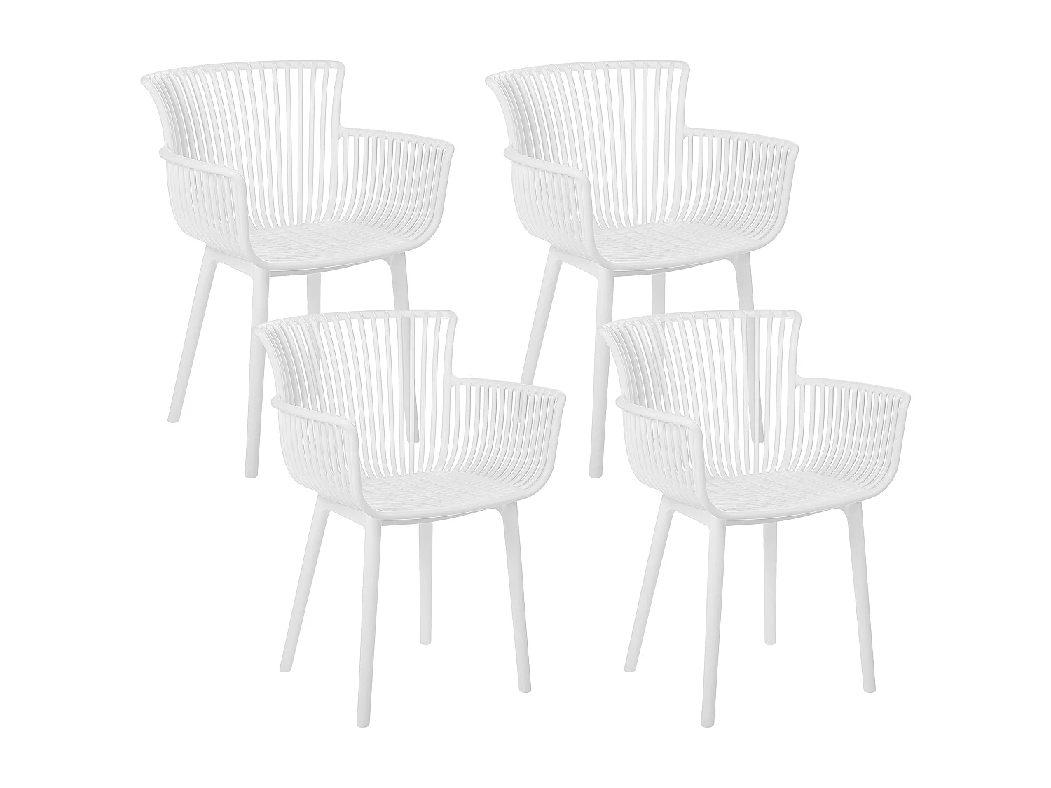 Lot de 4 chaises de jardin PESARO Blanc