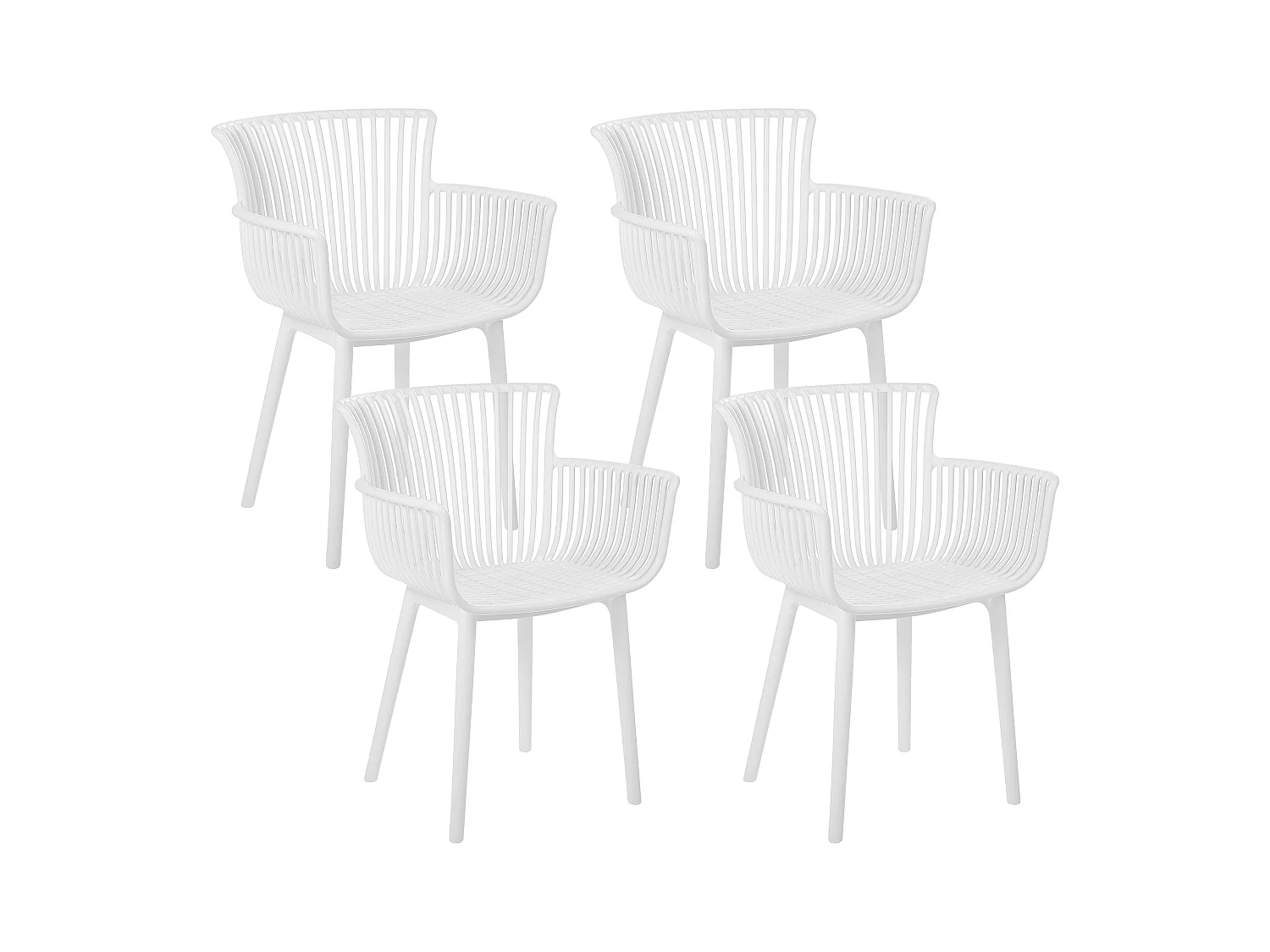 Lot de 4 chaises de jardin PESARO Blanc