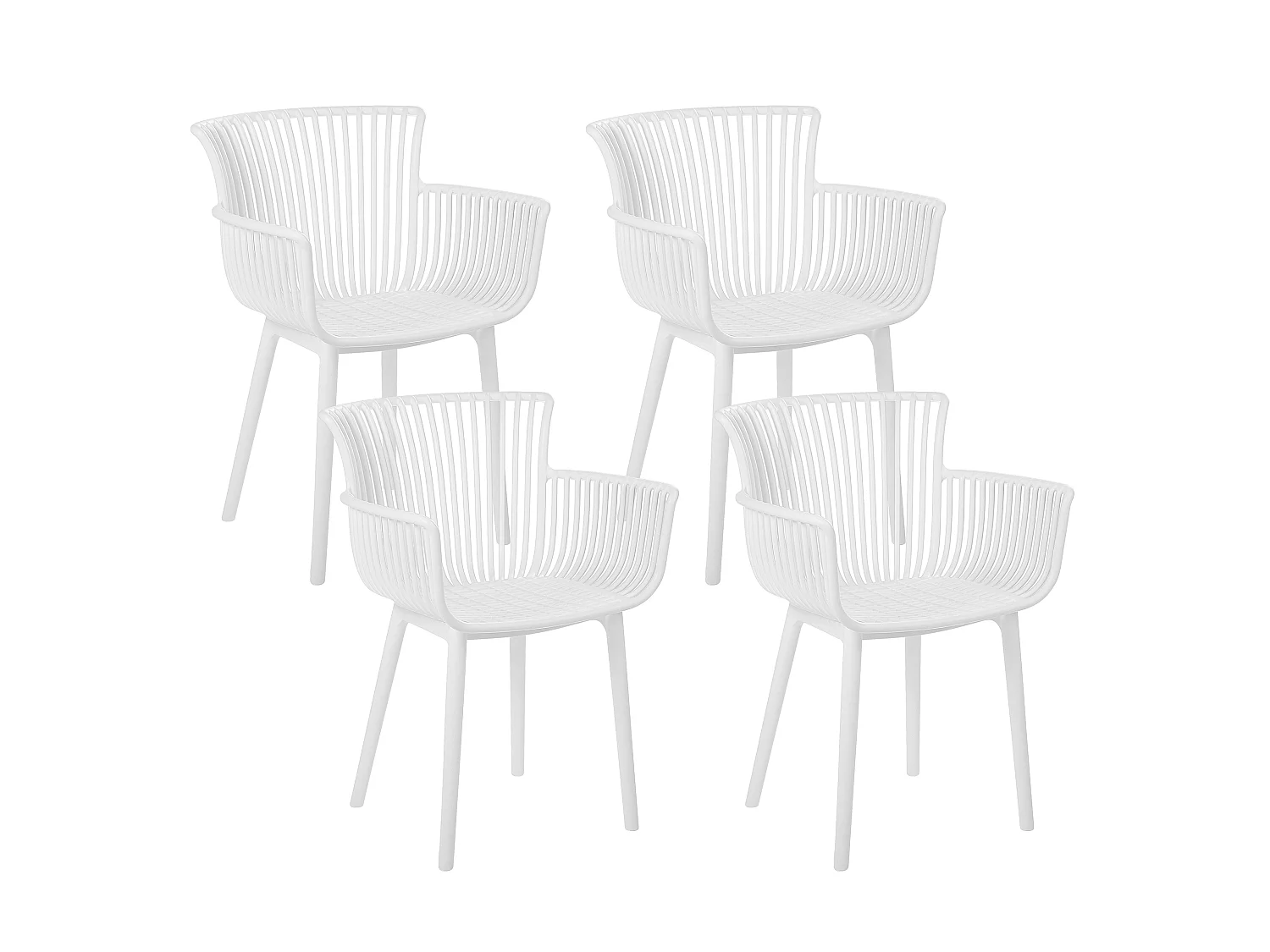 Conjunto de 4 cadeiras de jardim PESARO Branco