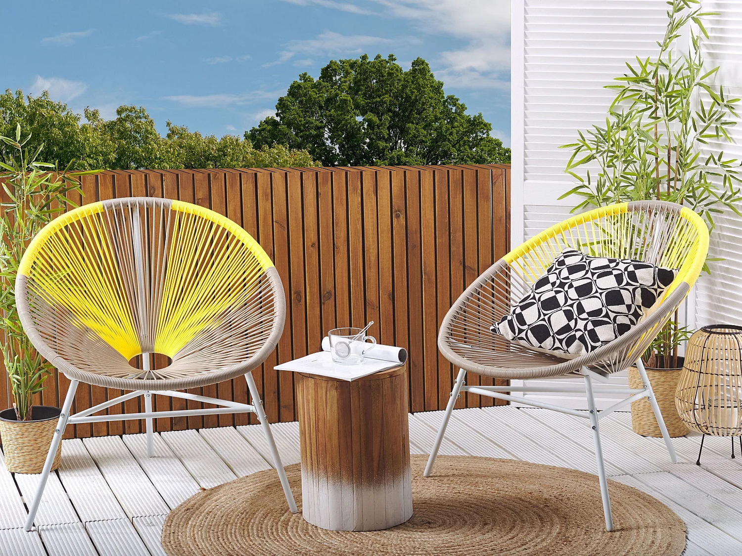 Conjunto de 2 sillas de jardín ACAPULCO Gris pardo